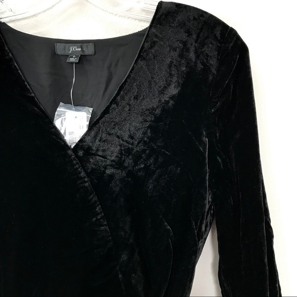 J. Crew Faux Wrap Top Drapey Velvet Black NWT 0 - Picture 4 of 8